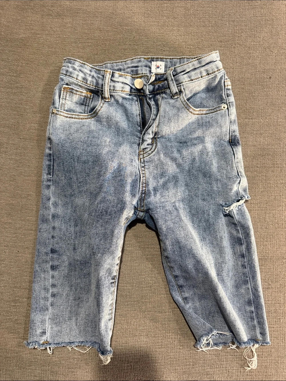 Light Blue Washed Denim Shorts